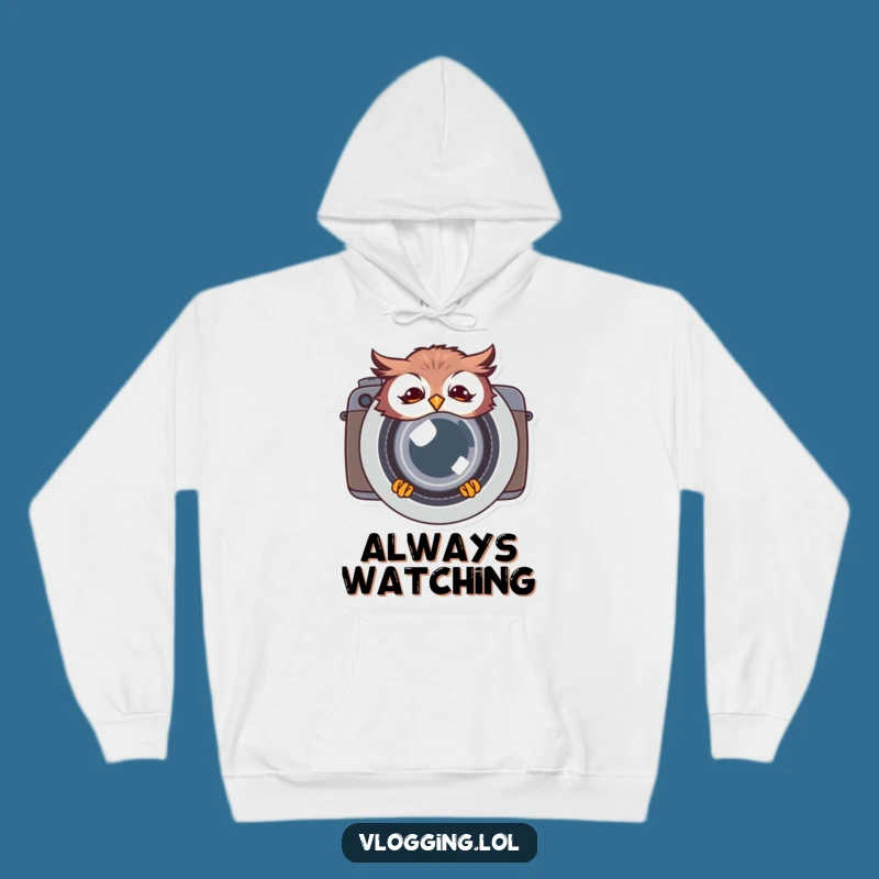 Funny Giggling Owl Hoodie: Behind the Lens Laugh - Cozy Funny Gift for Photographers