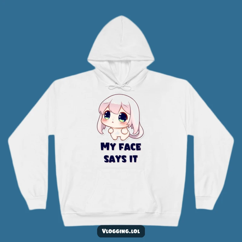 Funny Surprised Character Hoodie: Cozy & Funny Gift for Screen Watchers