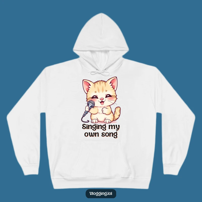 Cozy Funny Giggling Kitten Microphone Hoodie: Sing Your Favorite Tunes in Style