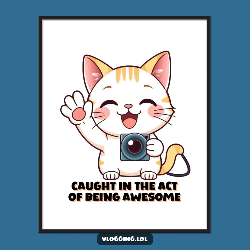 Funny Free Printable Cat Gaming Wall Art - Enthusiastic Downloadable Gamer Decor