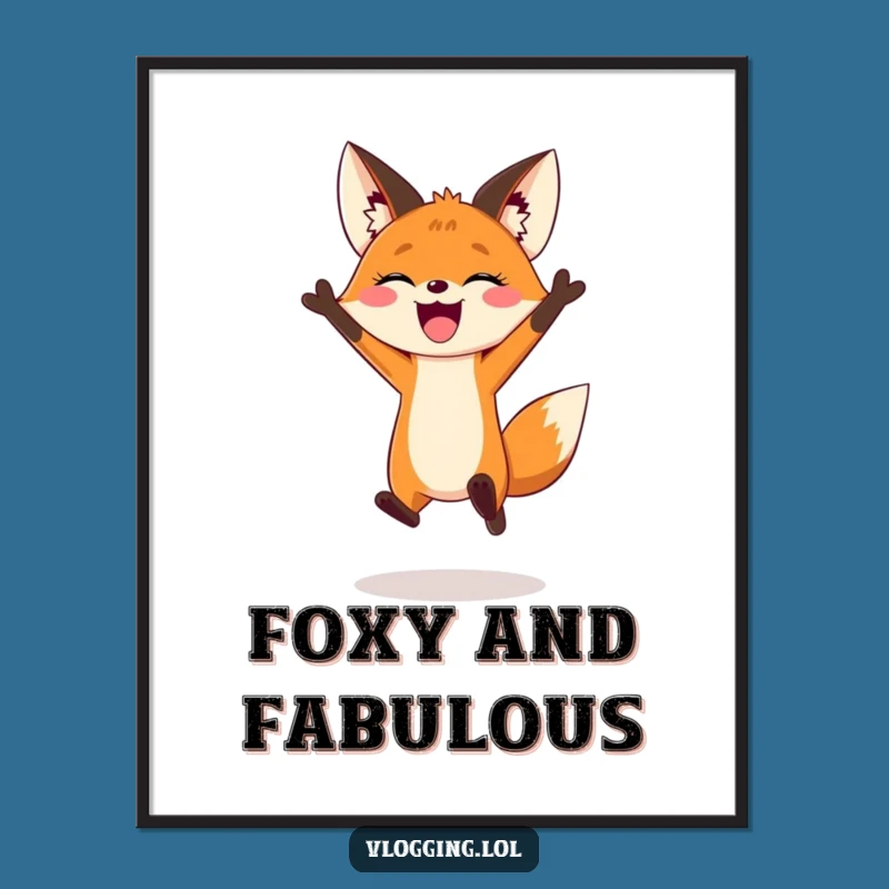Free Printable Fox Vlogger Wall Art - Funny Downloadable Decor for Creators!