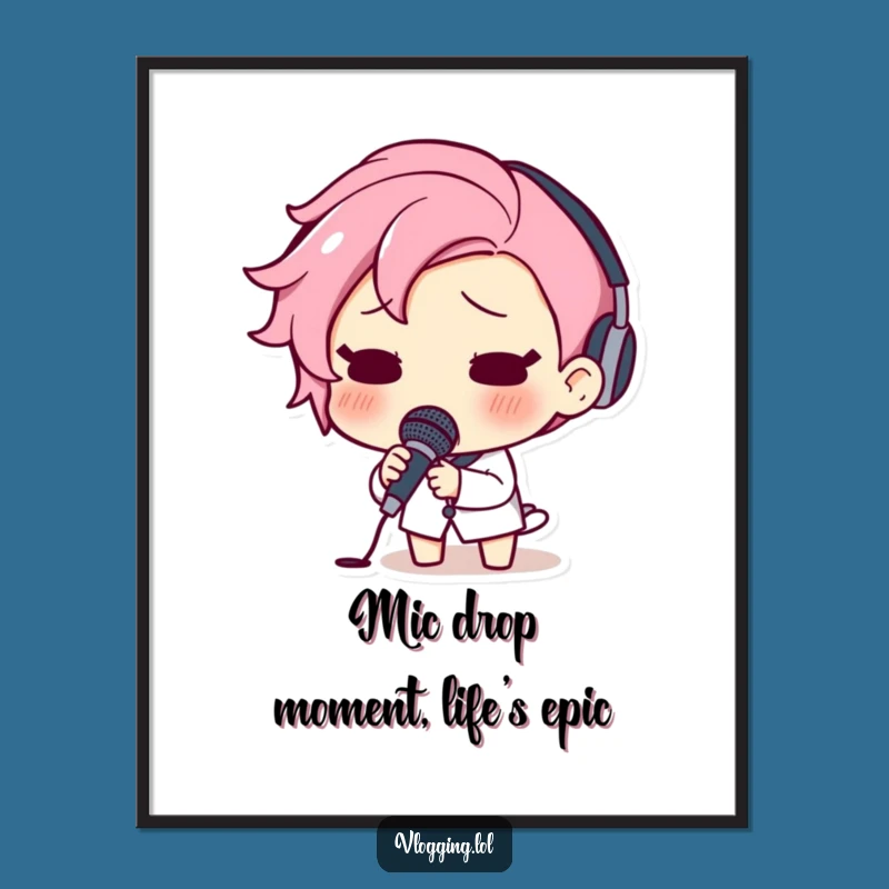 Free Printable Funny Wall Art: Shocked Mic Drop for Comedic Decor Downloads