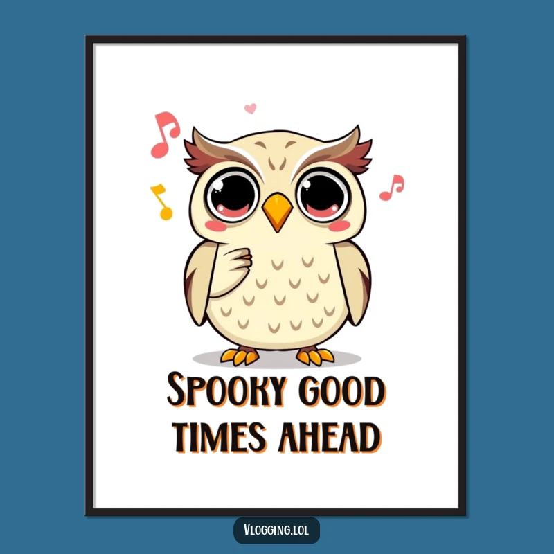 Free Printable Owl Wall Art: Funny Spooky Sound Downloadable Picture for Cozy Nooks