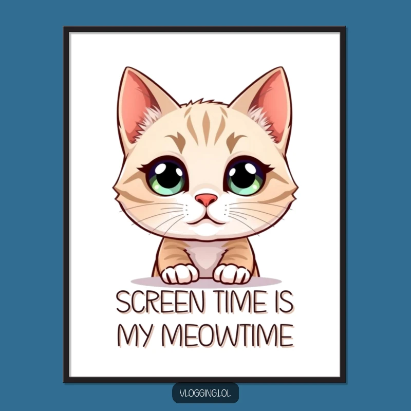 Free Printable Wall Art: Curious Cat Staring Screen, Humorous Downloadable Decor