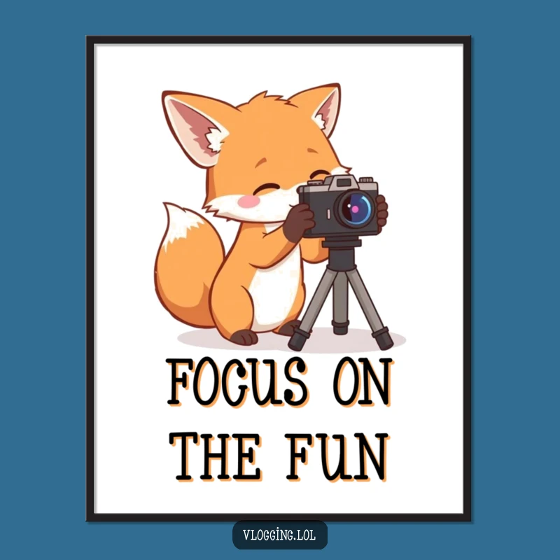 Free Printable Wall Art: Curious Fox Filming, Funny Downloadable Quirky Decor
