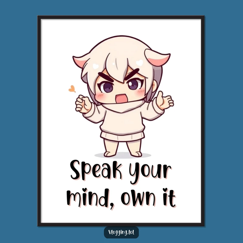 Free Printable Wall Art: Determined Speaker Funny Downloadable Decor for Bold Spaces