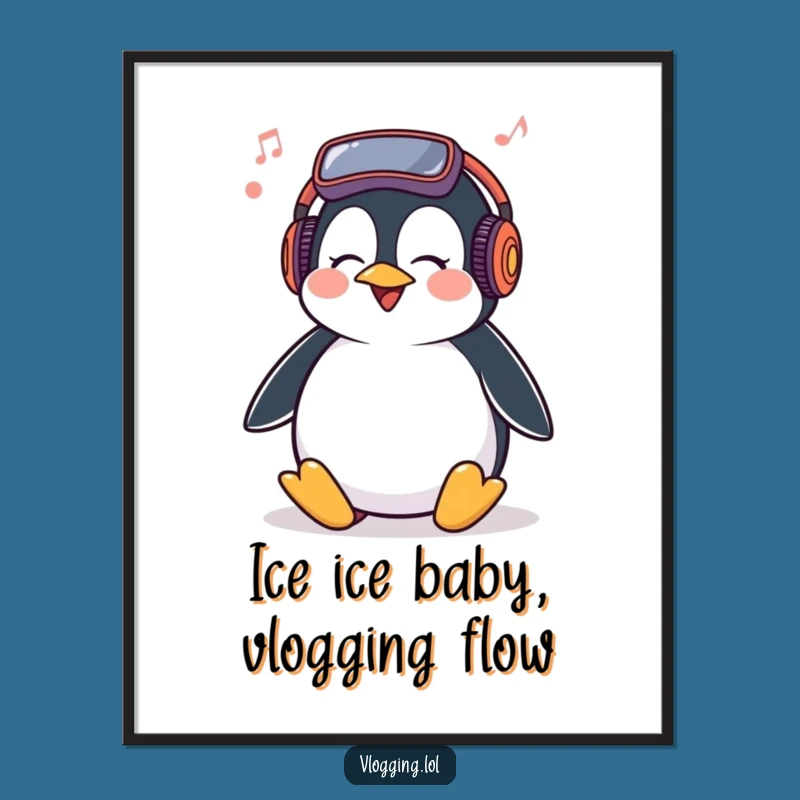 Free Printable Wall Art: Giggling Penguin Dancing, Humorous Downloadable Decor