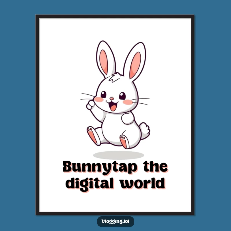 Funny Free Printable Wall Art: Bouncing Bunny Tech Enthusiast Downloadable Decor
