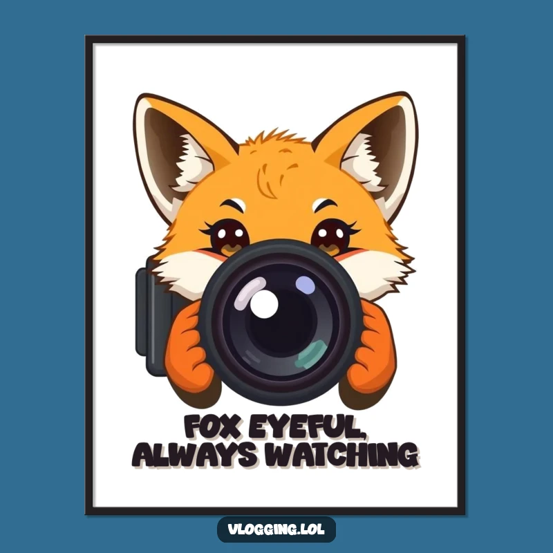 Funny Free Printable Wall Art: Curious Fox Peeking Downloadable Decor