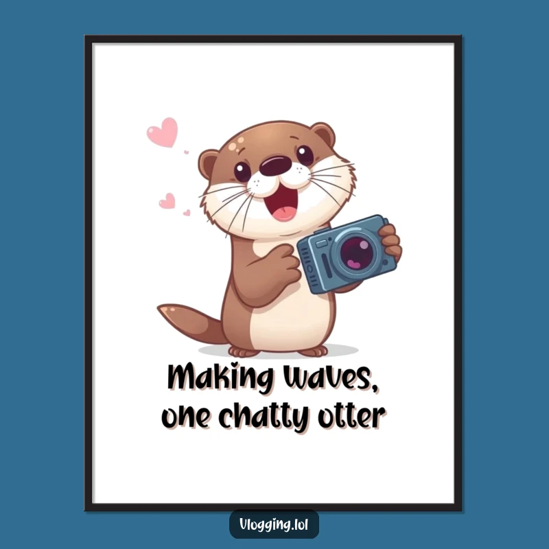 Funny Free Printable Wall Art: Energetic Otter Spreading Joy!