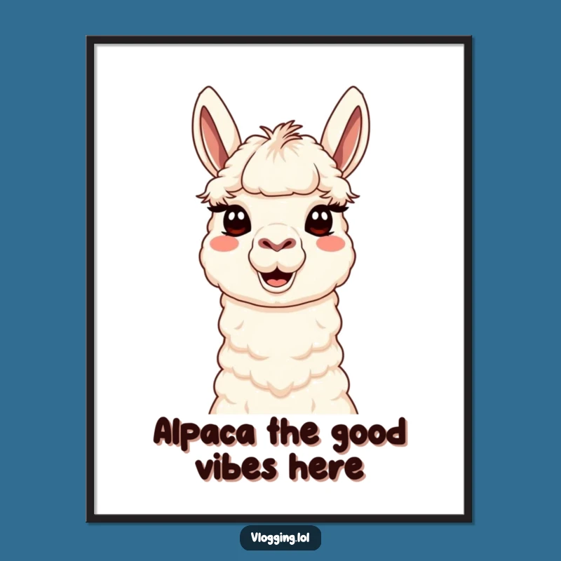 Funny Free Printable Wall Art: Silly Llama Face Downloadable Decor