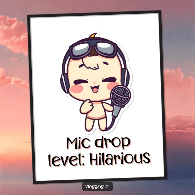 Funny Free Printable Wall Art: Character’s Hilarious Face as They Sing into a Microphone, Bringing Comedic Vibes