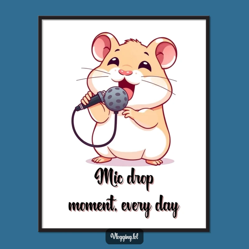 Funny Free Printable Wall Art: Rockstar Hamster Sings for Your Decor!