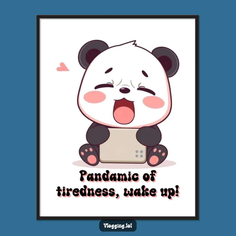 Funny Free Printable Wall Art: Tired Panda Device Watcher Downloadable Decor