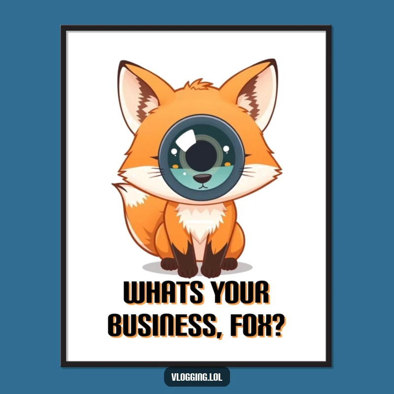 Free Printable Wall Art: Curious Fox Camera Funny Downloadable Art