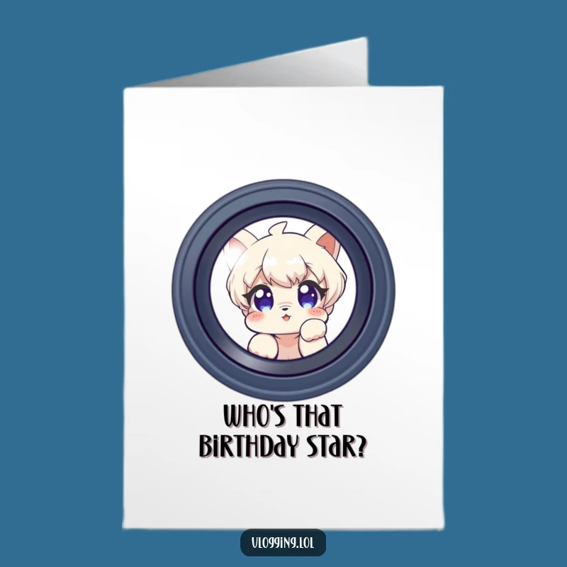 Free Printable Birthday Card: Curious Character Peek Funny Downloadable Gift