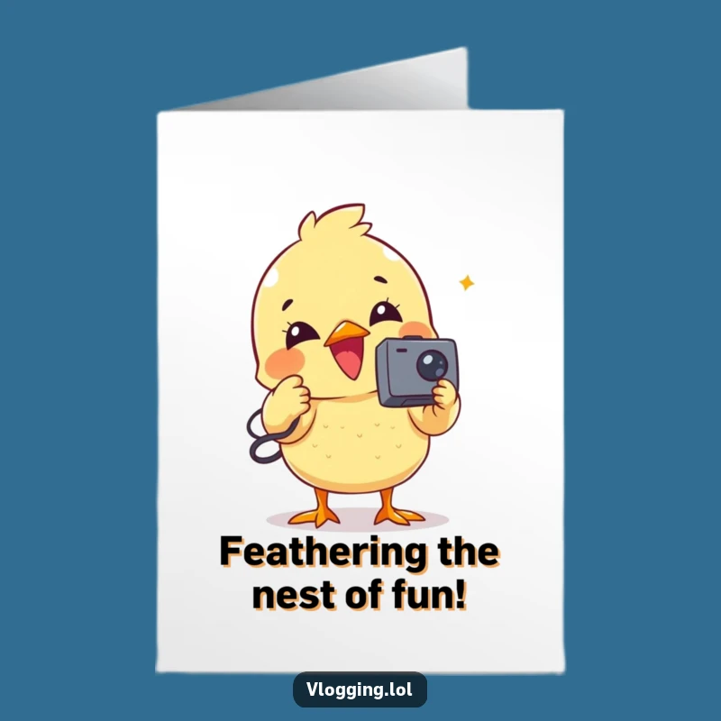 Free Printable Funny Chick Birthday Card - Cute Chick Video Star Downloadable Greeting