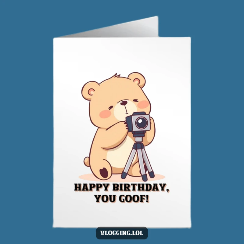 Free Printable Bear Photography Birthday Card - Funny Downloadable Gift for Photogs!