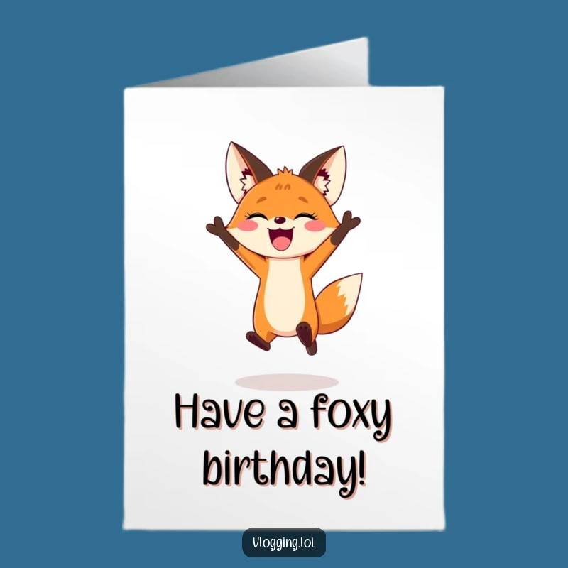 Free Printable Fox Vlogger Birthday Card - Energetic Downloadable Gift for Creators!