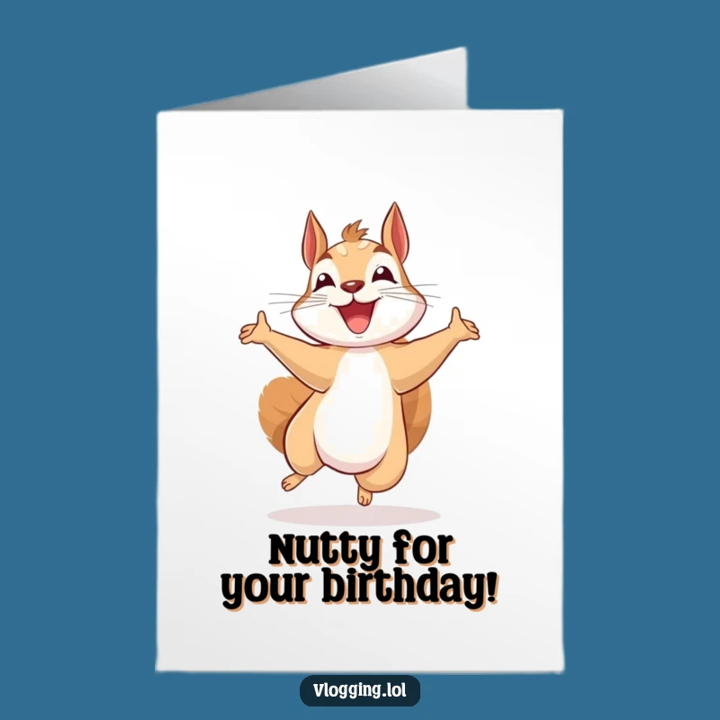 Free Printable Birthday Card Funny Squirrel Recording Gift Downloadable