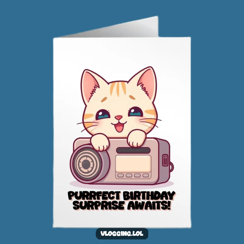 Free Printable Funny Cat Birthday Card: Curious Kitty's Surprise! Downloadable Fun!