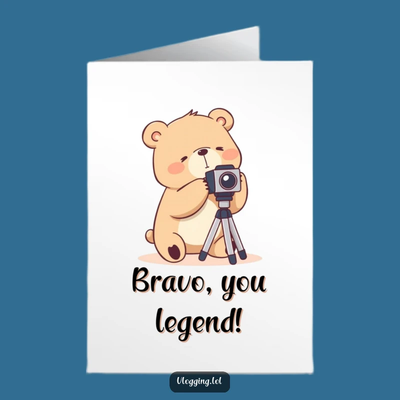 Free Printable Bear Photography Congrats Card - Funny Downloadable Gift for New Shots!