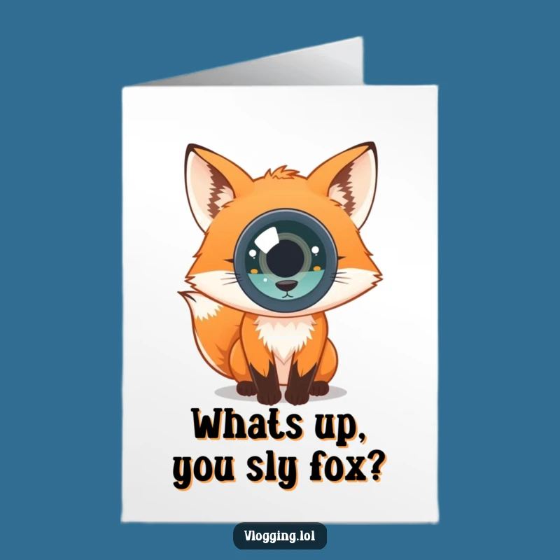 Free Printable Congrats Card: Curious Fox Camera Funny Downloadable Gift
