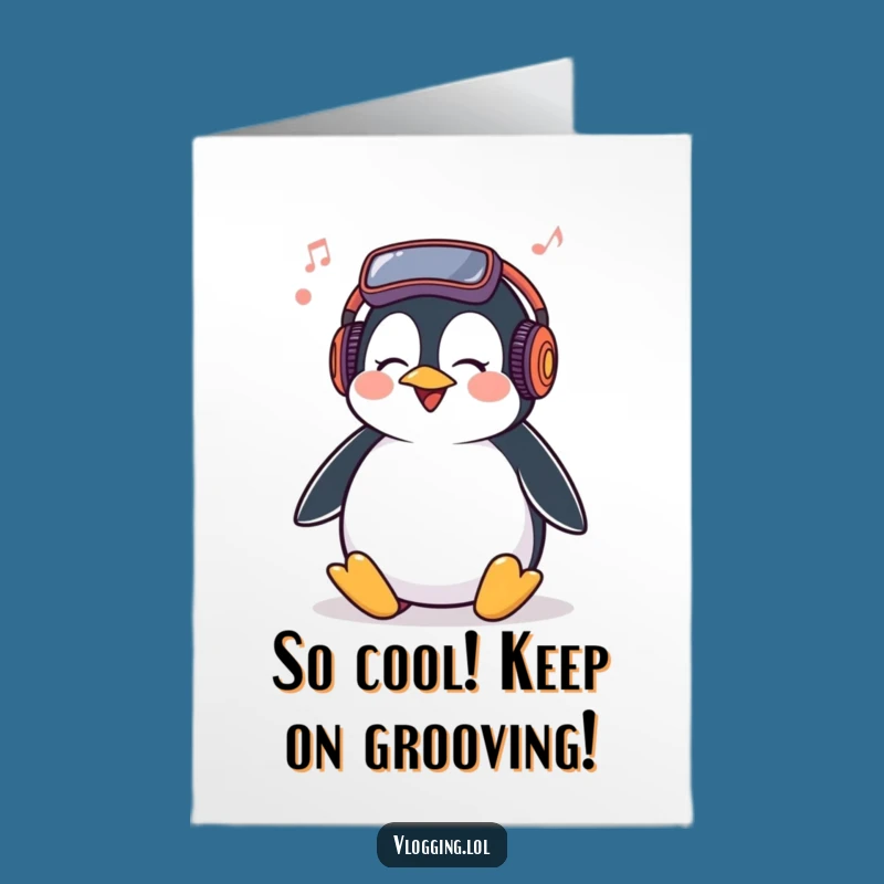 Free Printable Congrats Card: Giggling Penguin's Dance, Humorous Downloadable Gift