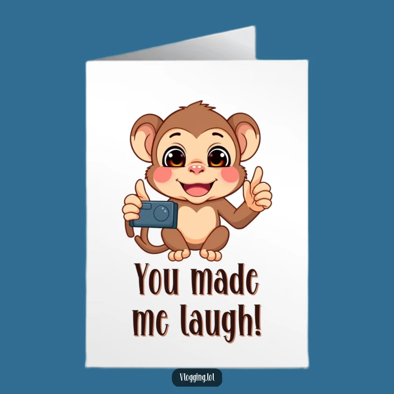 Free Printable Congrats Card: Monkey Selfie Celebration Downloadable Gift