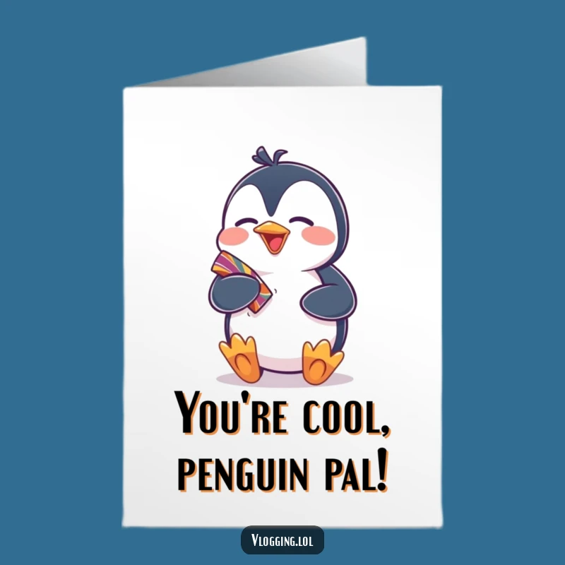 Free Printable Congrats Card: Penguin Cheers with a Colorful Prize!