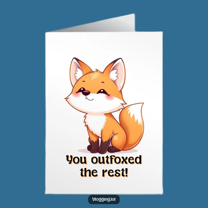 Free Printable Congrats Fox Card: Cute & Funny Downloadable Gift for Achievements