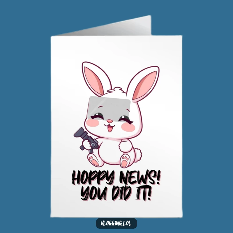 Free Printable Congrats Card: Rabbit Video Editor, Focused Success, Downloadable Celebration Gift