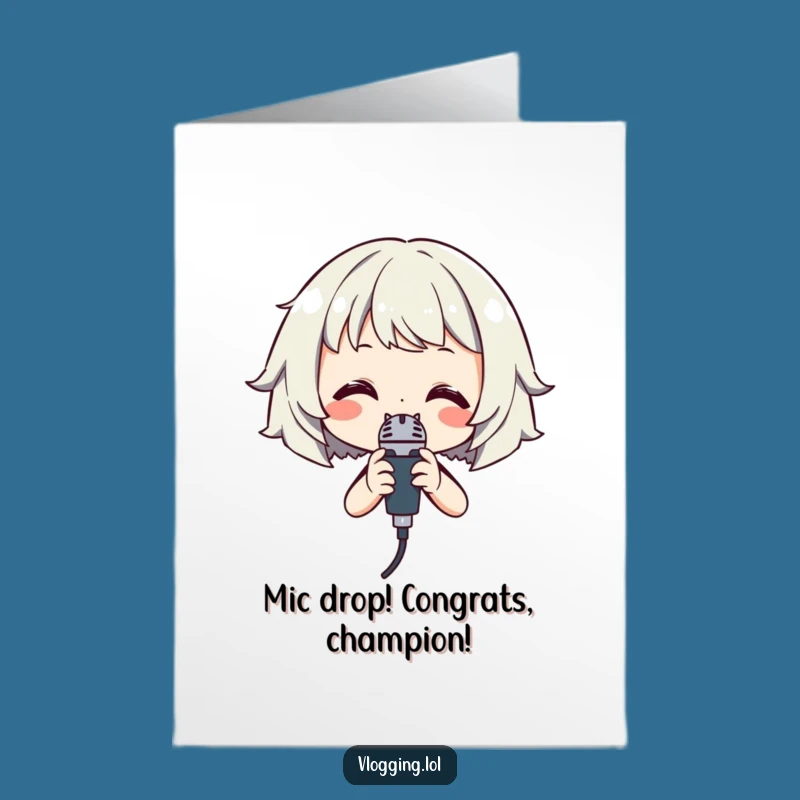 Free Printable Congrats Card: Microphone Star Performance Downloadable!