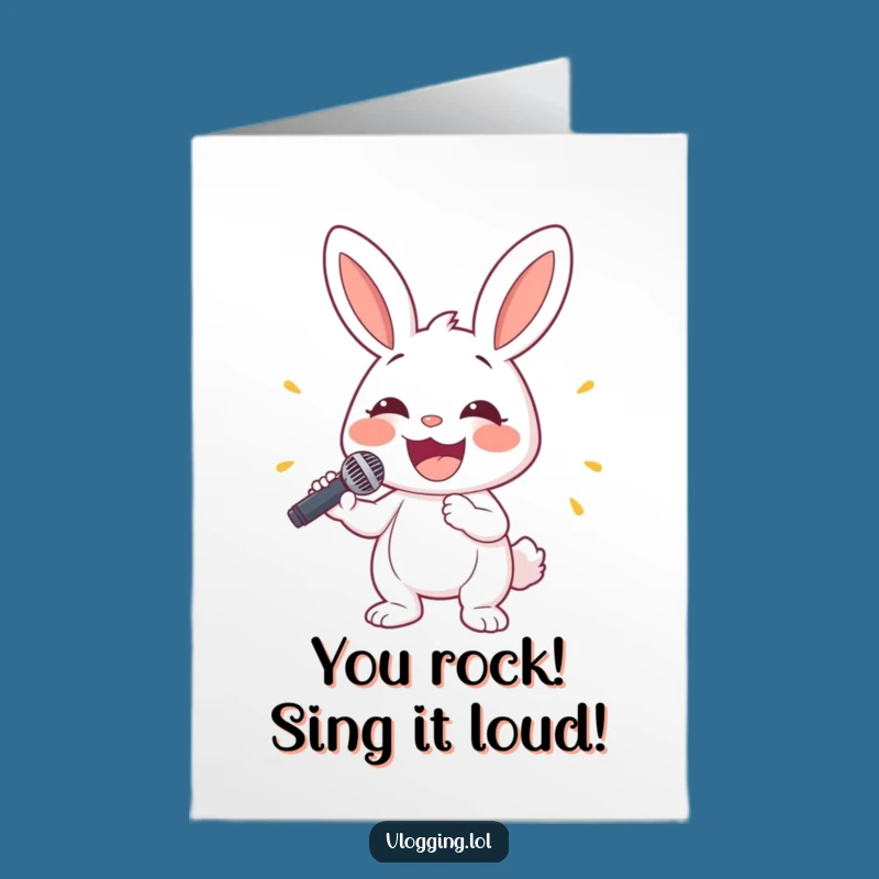 Free Printable Funny Bunny Congratulations Card: Star Performer Rabbit! Instant Download!