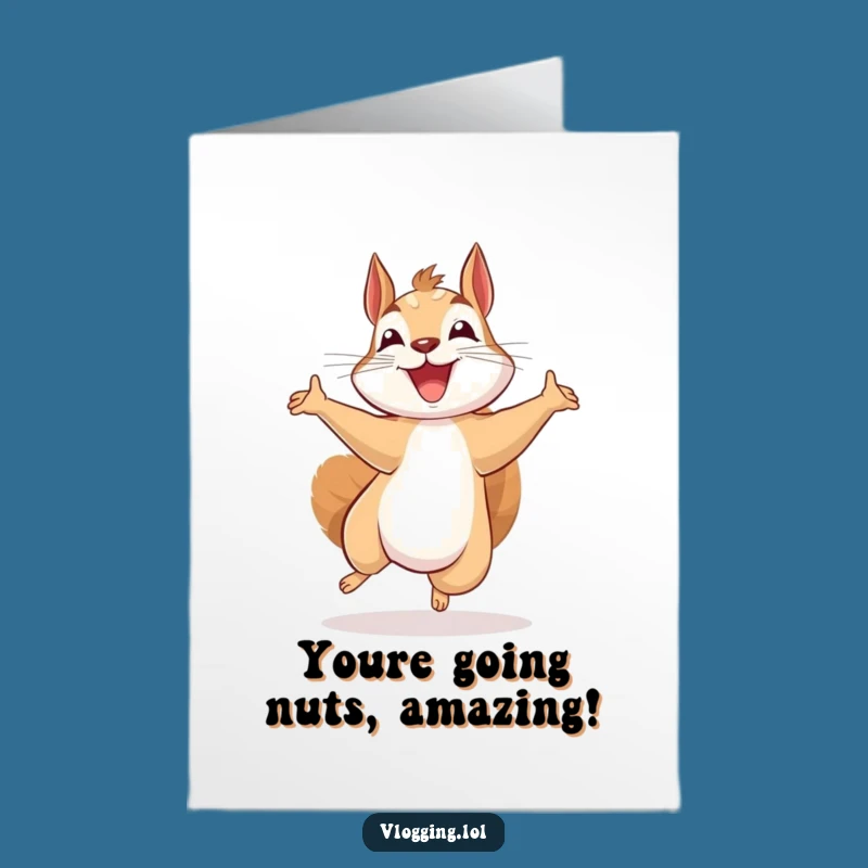 Free Printable Congrats Card Funny Squirrel Recording Success Downloadable