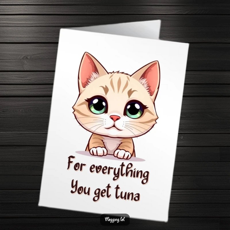 Funny Free Printable Thank You Card: A wide-eyed cat fixated on a screen, conveying surprise and thanks.