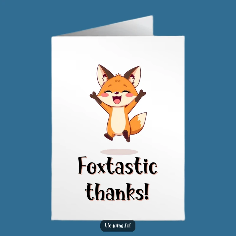 Free Printable Fox Vlogger Thank You Card - Energetic Downloadable Gift for Thanks!