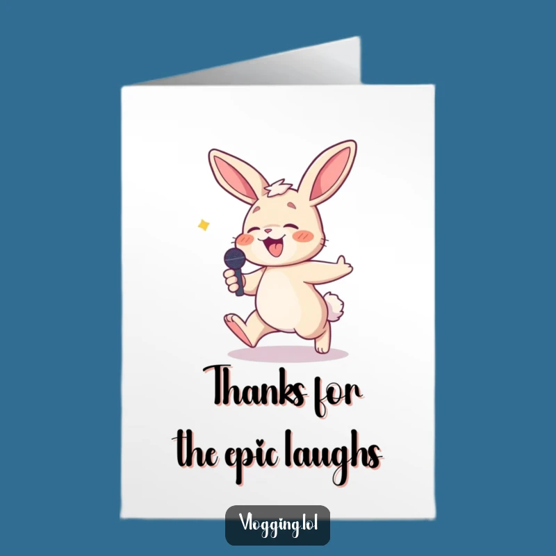Free Printable Bunny Thank You Card: Funny Bunny Gratitude Downloadable Gift