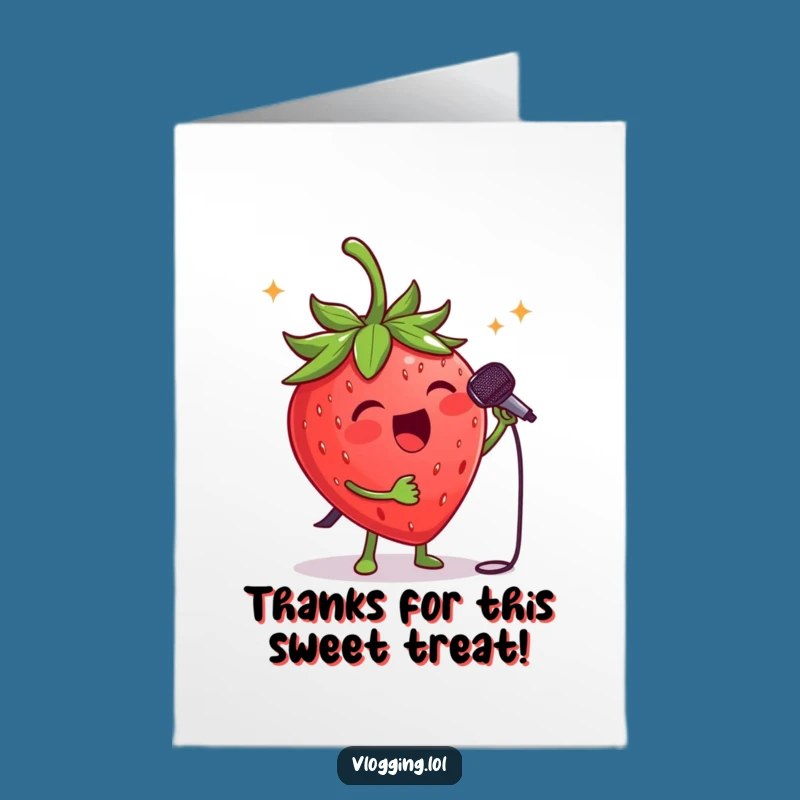 Free Printable Singing Strawberry Thank You Card: Tune-Filled Downloadable Gift
