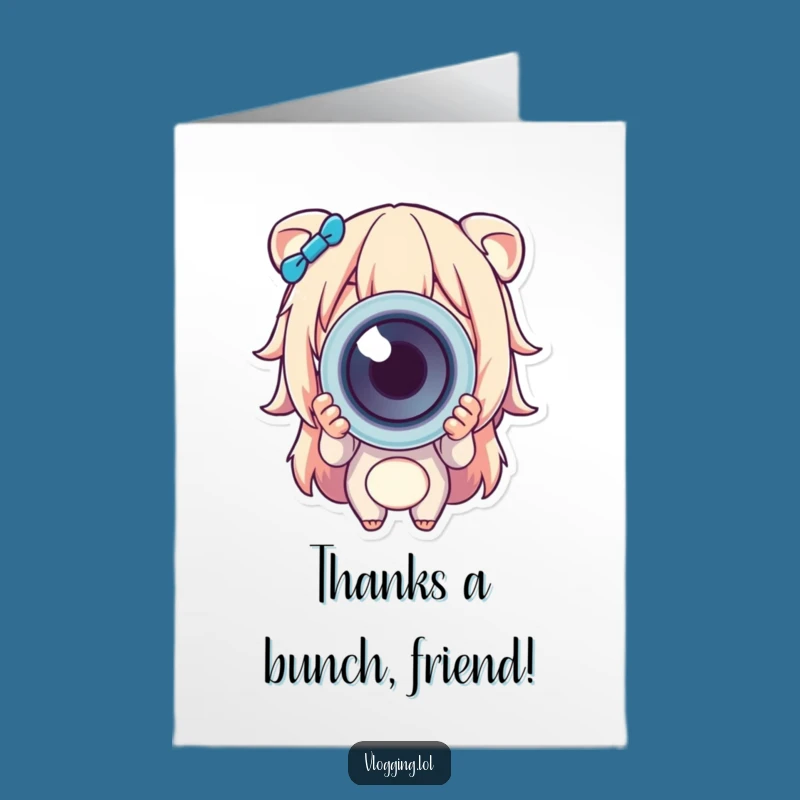 Free Printable Thank You Card: Cheerful Character Offering Gift - Grateful Downloadable!