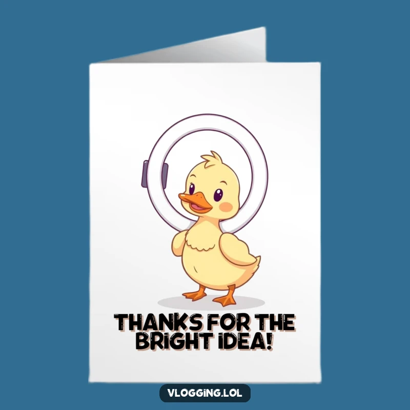 Free Printable Thank You Card Funny Duck Ring Light Downloadable