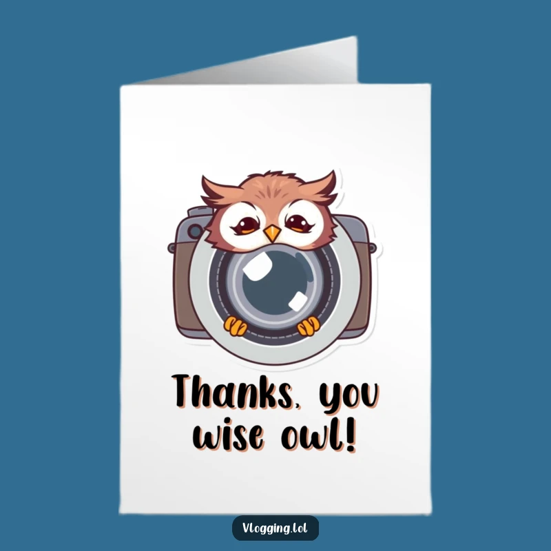 Free Printable Thank You Card Funny Owl Camera Lover Downloadable