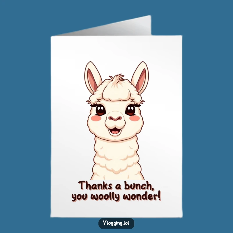 Free Printable Thank You Card: Llama Silly Face, Appreciate with Humor