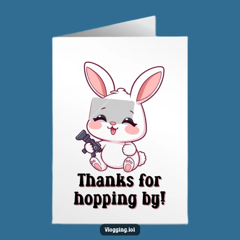Free Printable Thank You Card: Rabbit Editor's Gratitude, Focused Thanks, Downloadable Appreciation Gift