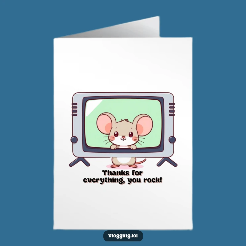 Free Printable Thank You Card: Shy Mouse Gaming Gratitude Funny Downloadable Gift