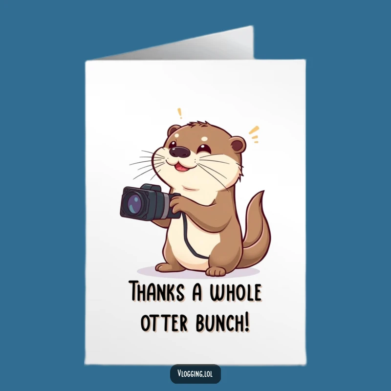 Free Printable Thank You Card: Otter's Dramatic Thanks, Film Star Style, Downloadable Gratitude Gift