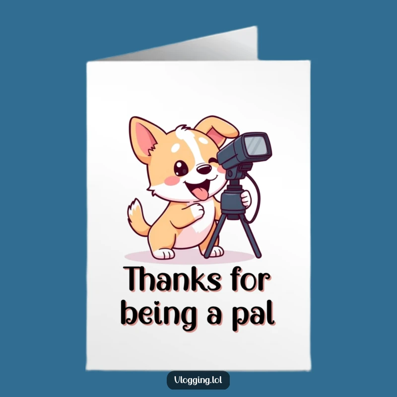 Free Printable Dog Thank You Card: Funny Filming Tail Wag Downloadable Gift