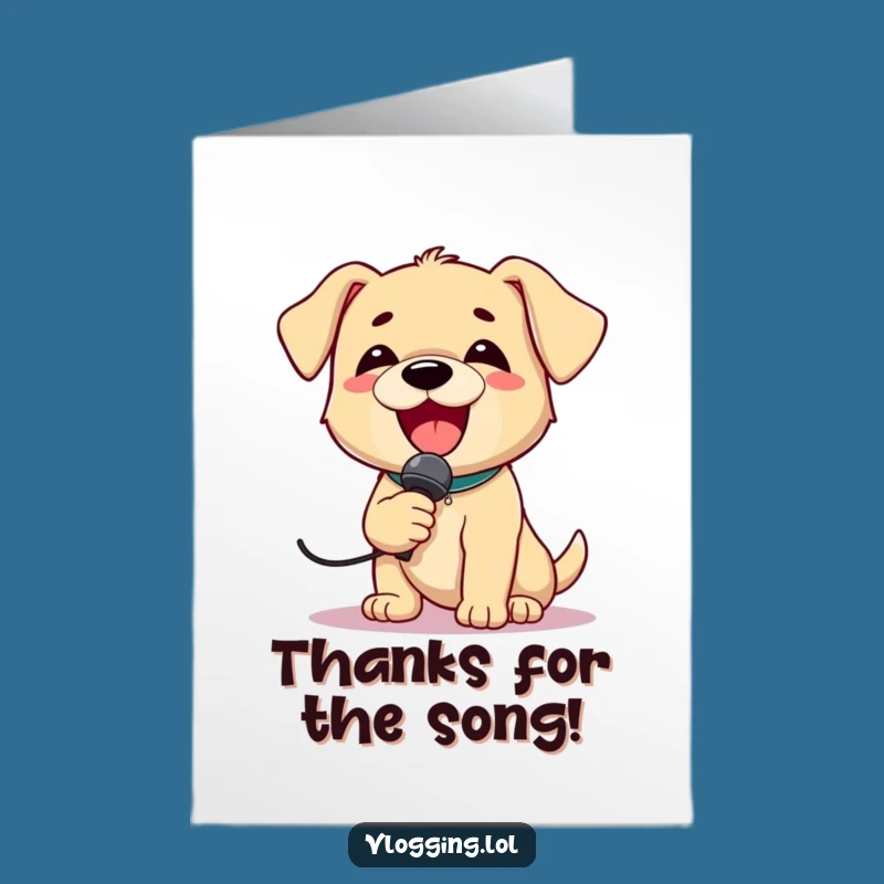 Free Printable Thank You Card: Singing Puppy Gratitude Tune Downloadable Gift