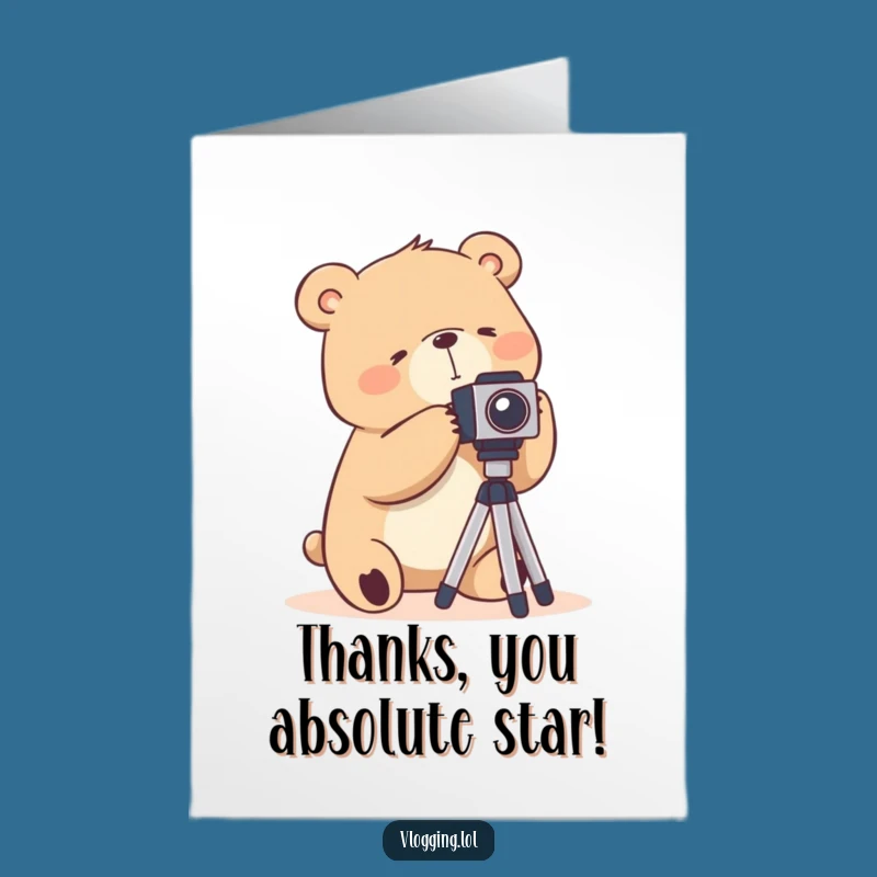 Free Printable Bear Photography Thank You Card - Humorous Downloadable Gift for Thanks!