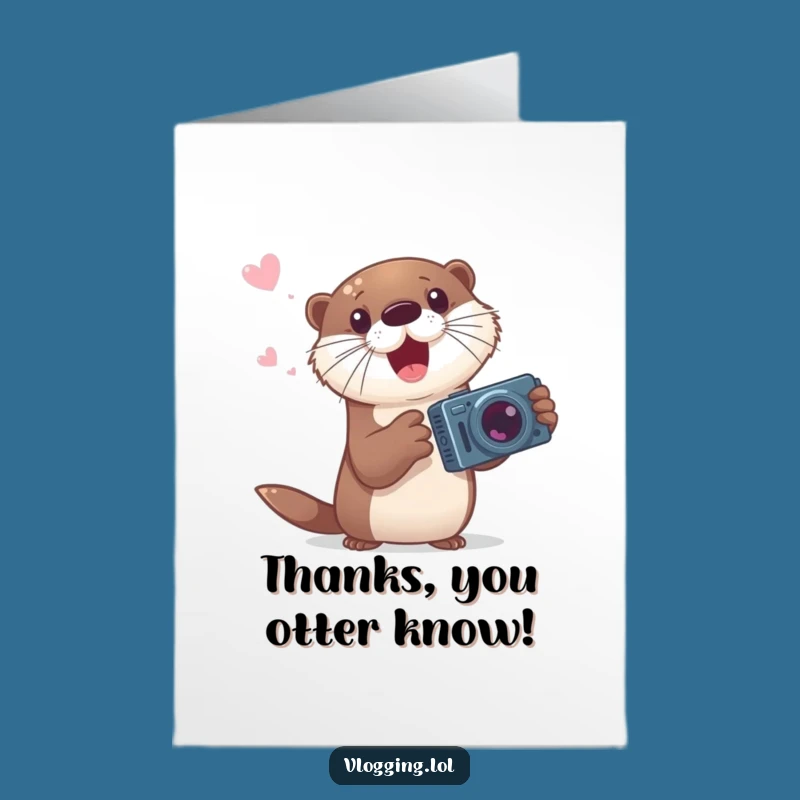 Thank You Free Printable Card: Otter Expresses Gratitude with Flair!